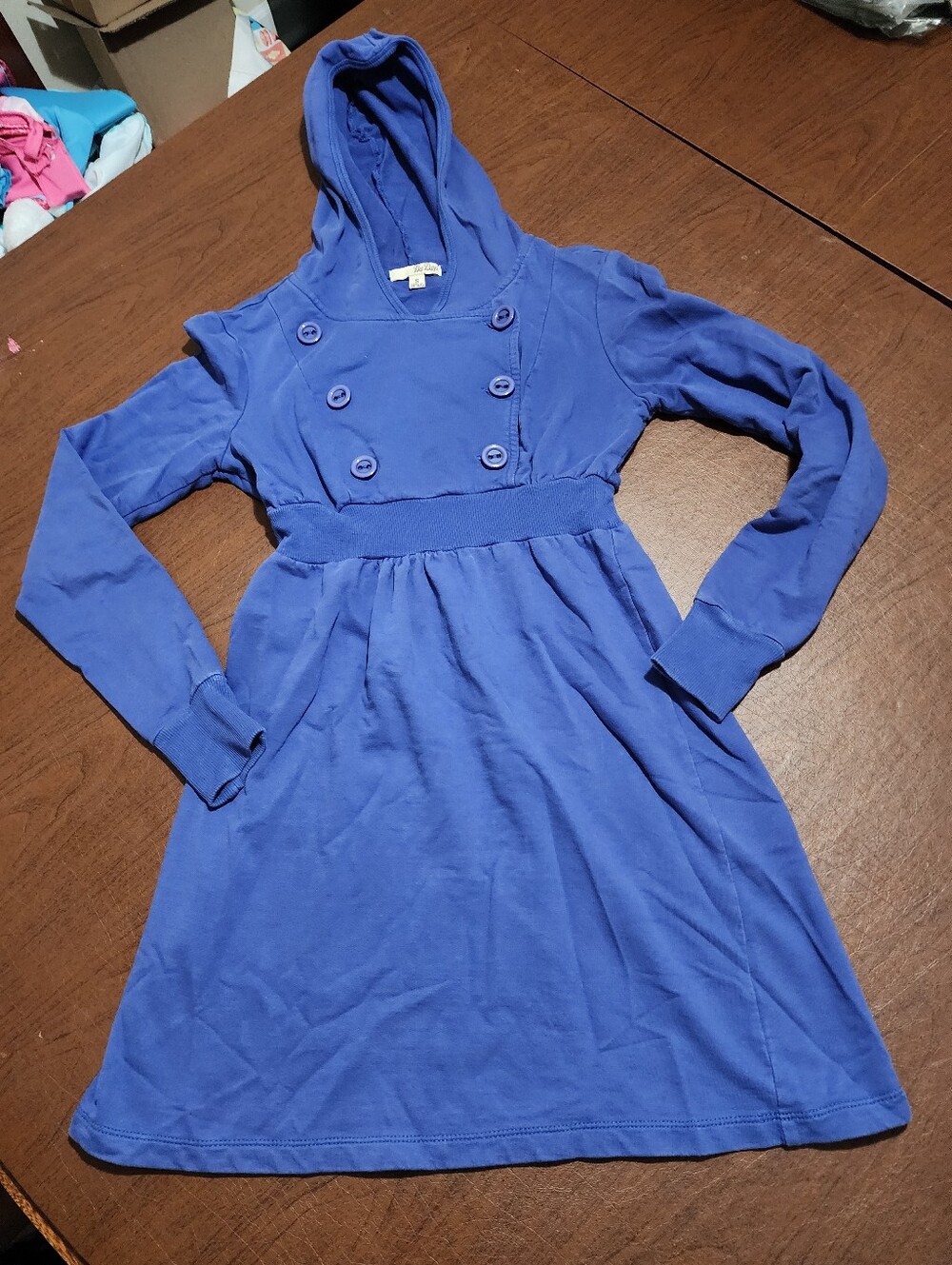 BeBop Royal Blue Hooded Double-Breasted Casual Dress